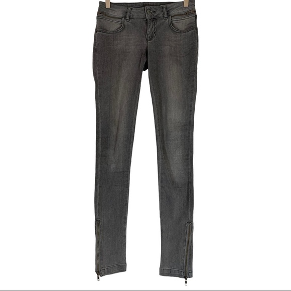 Anine Bing Skinny Jeans Size 24 Double Zipper Denim - Picture 1 of 8